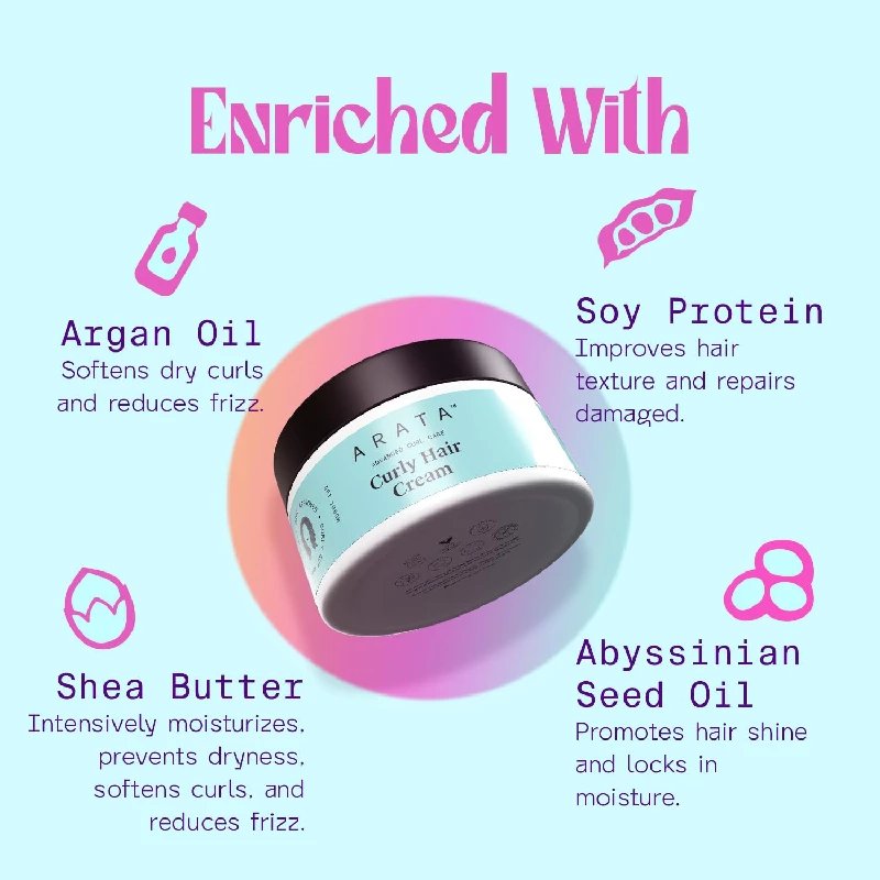 Arata Advanced Curl Care Curly Hair Cream For Velvety Soft Curls, 100 g-4.webp